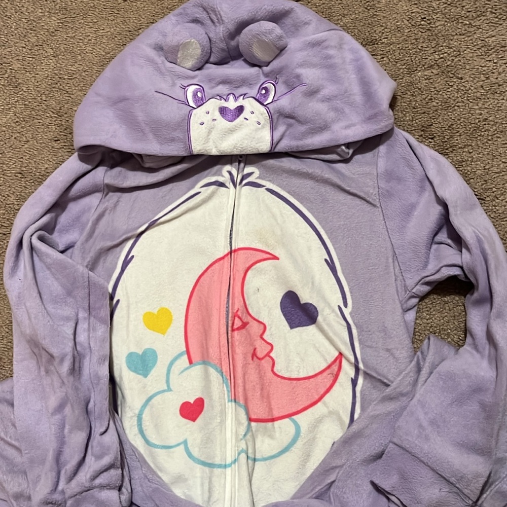 Purple Care Bear footie PJ